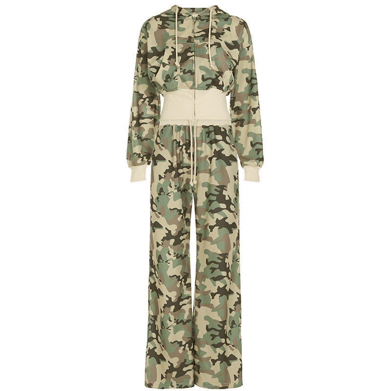 Camouflage sweatshirt fashion suit