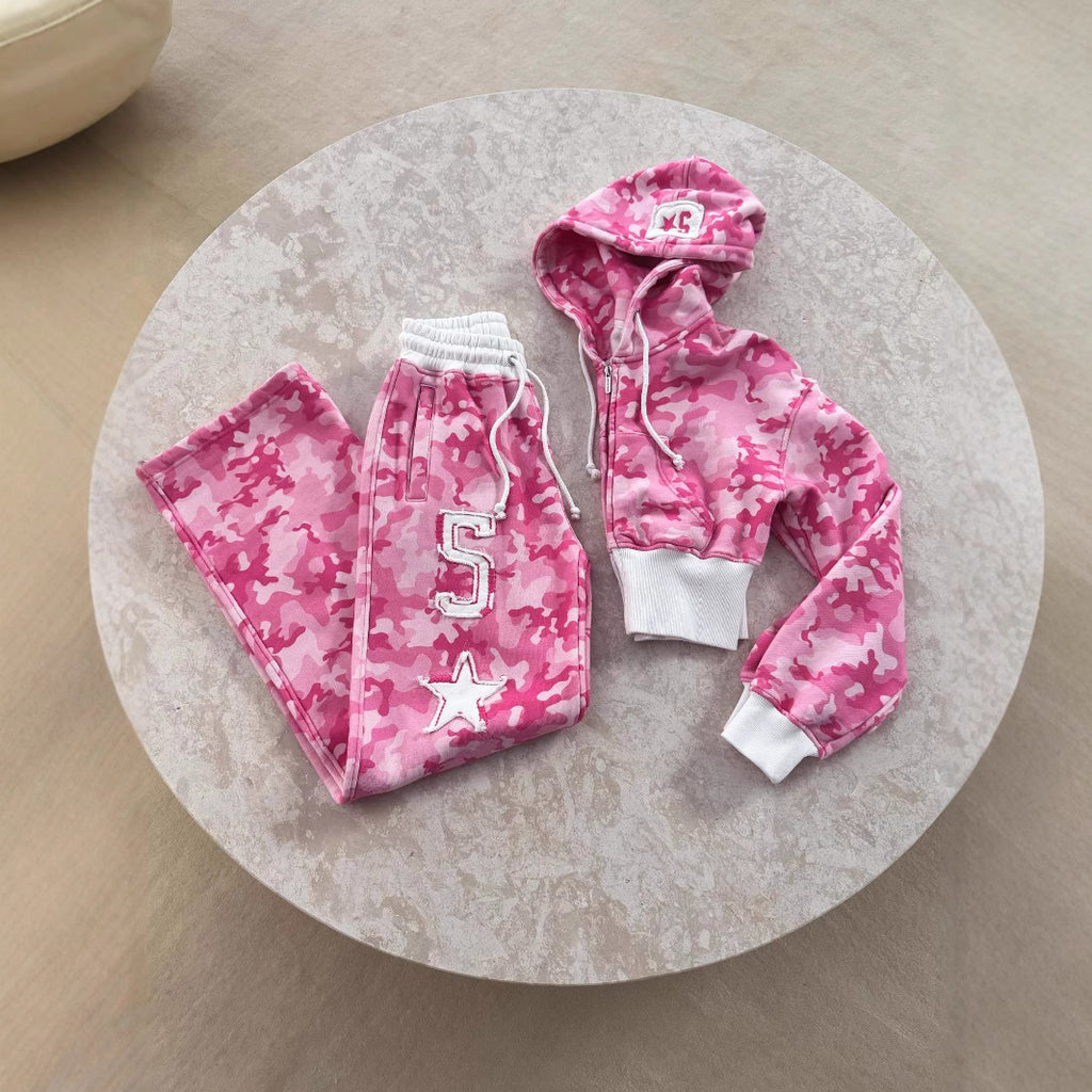 Camouflage sweatshirt fashion suit