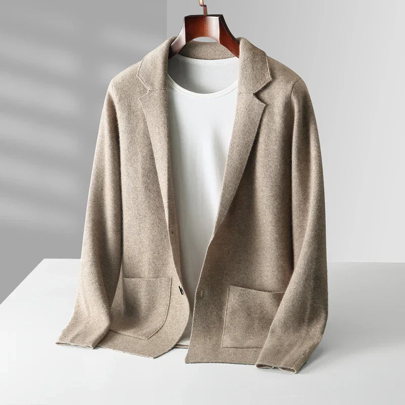 Solid color knitted base wool sweater - 100% pure cashmere