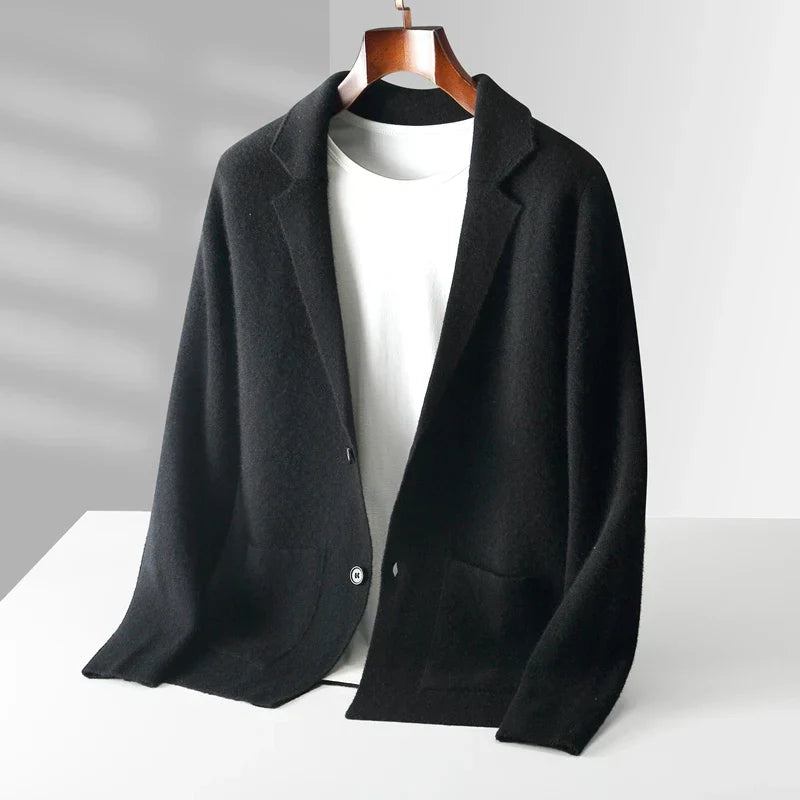 Solid color knitted base wool sweater - 100% pure cashmere