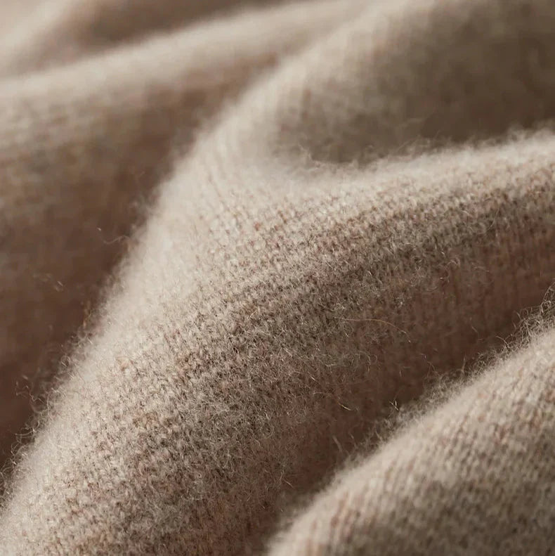 Solid color knitted base wool sweater - 100% pure cashmere