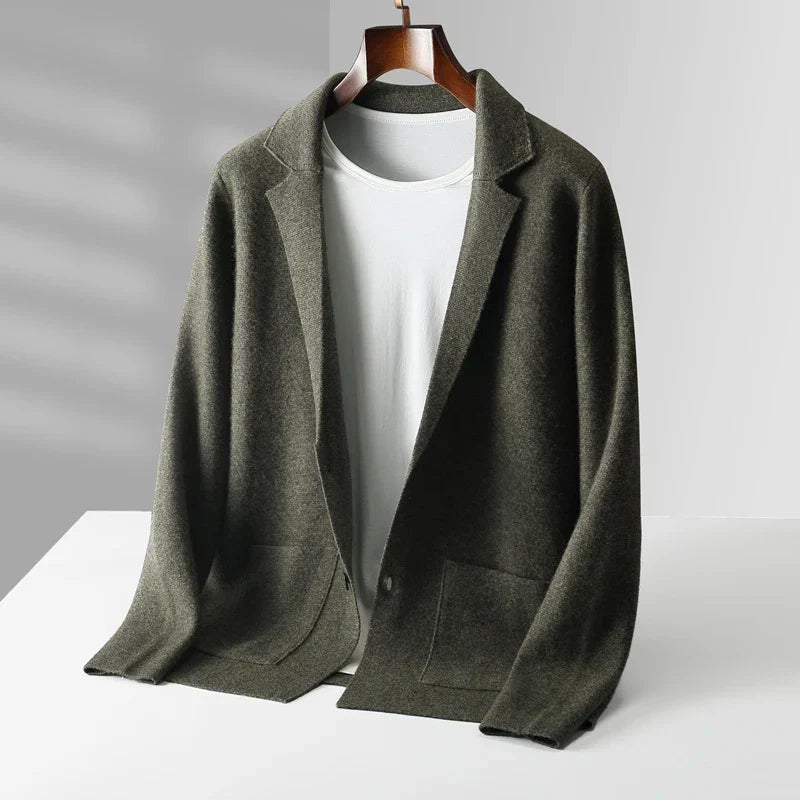 Solid color knitted base wool sweater - 100% pure cashmere