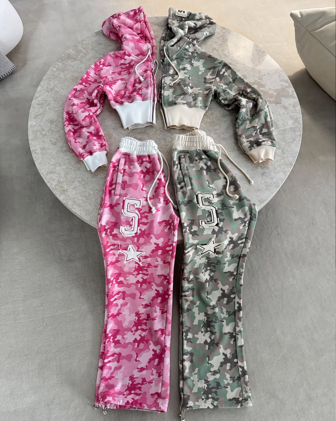 Camouflage sweatshirt fashion suit