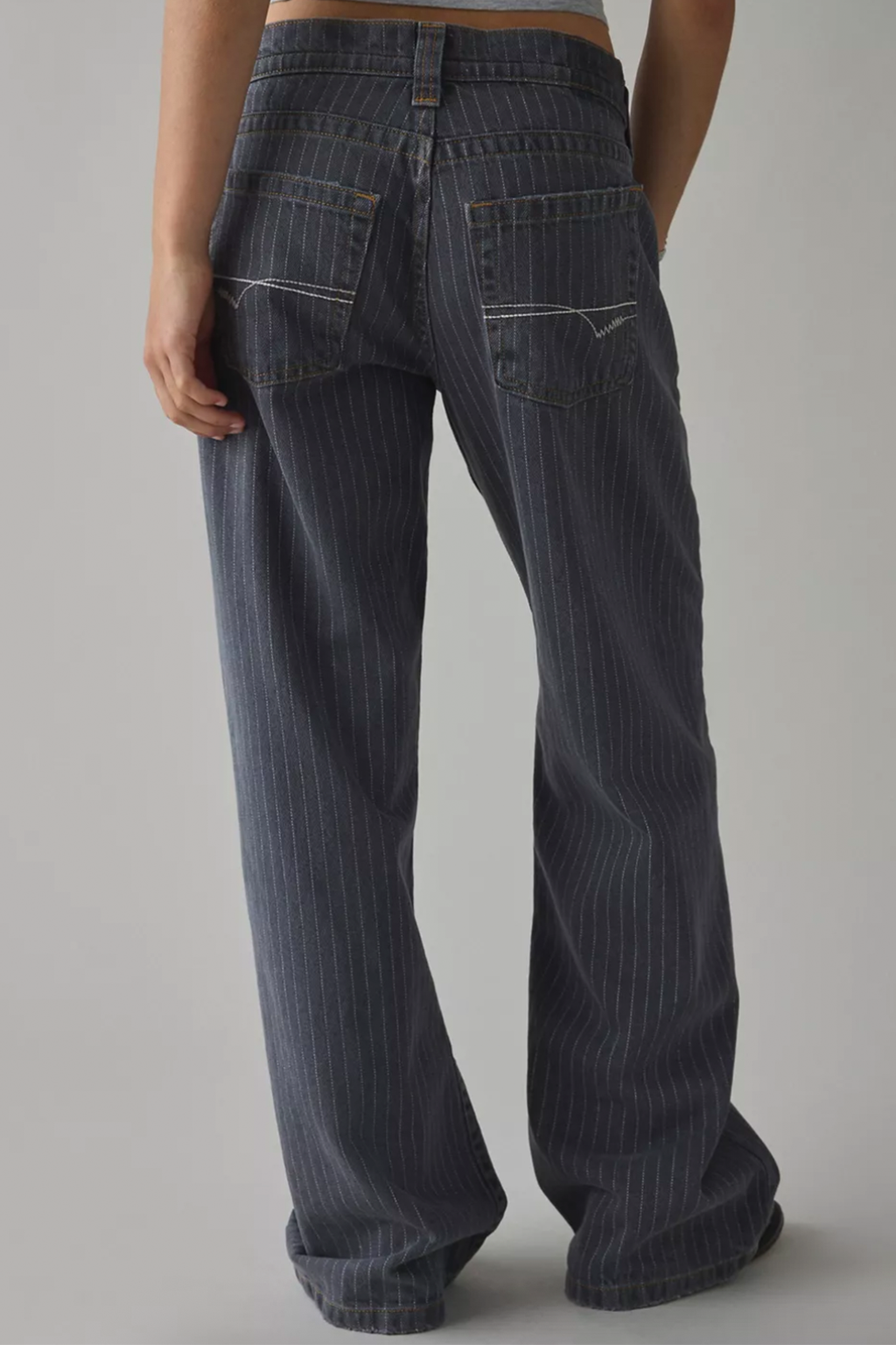 Casual striped wide-leg pants
