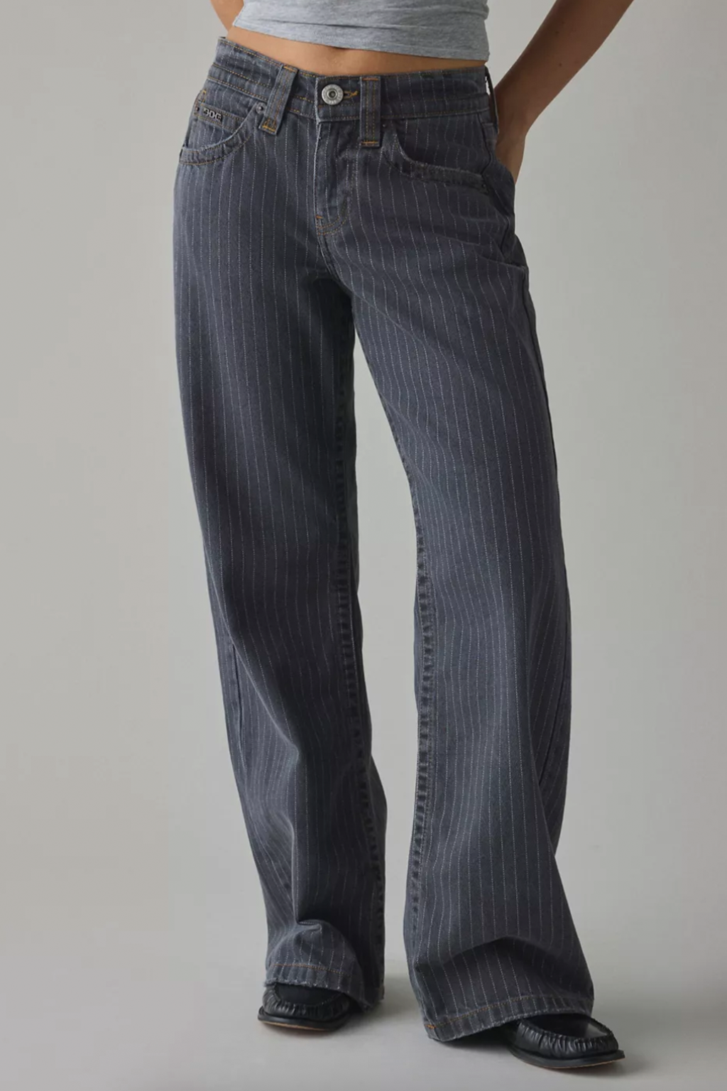 Casual striped wide-leg pants