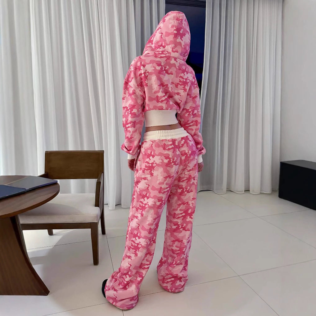 Camouflage sweatshirt fashion suit